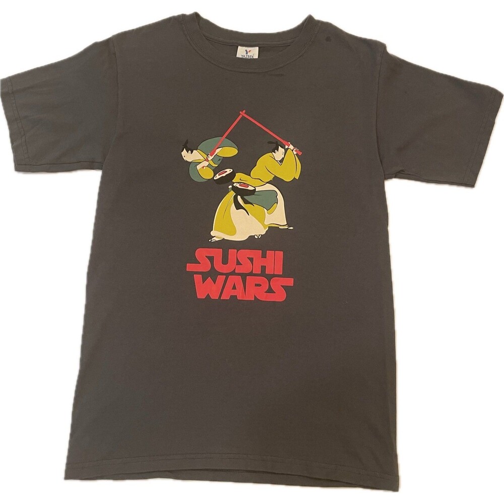 Sushi Wars Samurai T Shirt Funny Star Wars Parody Graphic Tee Yazbek Small
